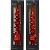 Décoris Piek glas d9h35 cm kerstrood a2