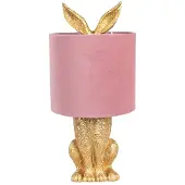 Clayre & Eef Tafel lamp, konijn, diameter 20x43 cm, goudkleurig, roze, polyresin