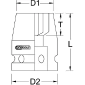 Ks Tools 515.1518, Slagmoersleutelbit, Zwart, 1 stuk, 3/8", Metrisch, 18 mm