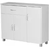 Wohnling dressoir JARRY mat wit lade 1 en 3 Doors 90 x 75 x 30 cm | Ontwerp commode | Pantry-vloer kast met handvatten - WL1.334