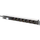 Digitus DN-95439 Steckdosenleiste 7-fach 19" Alu. 1HE schwarz