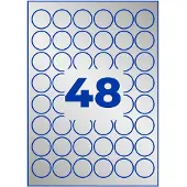 Avery-Zweckform L6129-20 Etiketten voor typeplaatjes Ø 30 mm Polyester folie Zilver 960 stuk(s) Permanent hechtend Laser (zwart/wit), Kopiëren (zwart/wit),