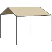 vidaXL Tuinpaviljoen, beige, 3x3 meter, staal en stof