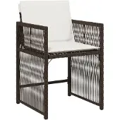 vidaXL 13-delige Tuinset met kussens poly rattan bruin