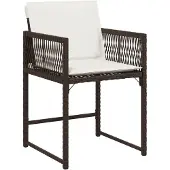 vidaXL 11-delige Tuinset met kussens poly rattan bruin