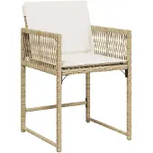 vidaXL 9-delige Tuinset met kussens poly rattan beige