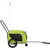 vidaXL Fietsaanhanger voor honden, groen en zwart, Oxford-stof en ijzer