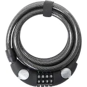 Contec fietsslot met spiraalkabel, model 'EcoLoc', 12 mm x 185 cm, zwart