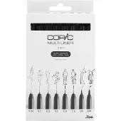 Copic Multiliner finelinerset zwart (0,05 mm - BM) 8 stuks