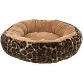 Trixie hondenmand leo soft rond pluche bruin/panterprint - 50 cm