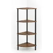 Relaxdays Hoekrek met 4 niveaus, bruin-zwart