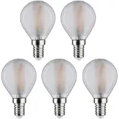 Paulmann 29097 LED-lamp Energielabel F (A - G) E14 Kogel 4.8 W Warmwit (Ø x h) 45 mm x 78 mm 5 stuk(s)