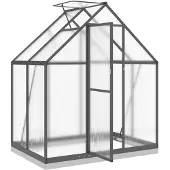 vidaXL Kas met funderingsframe, antraciet, 169x114x202 cm, aluminium