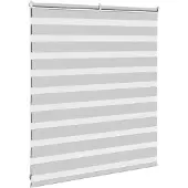 vidaXL Zebra rolgordijn 130x100 cm stofbreedte 125,9 cm lichtgrijs