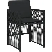 vidaXL 9-delige Tuinset poly rattan zwart