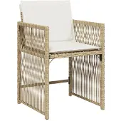 vidaXL 13-delige Tuinset met kussens poly rattan beige