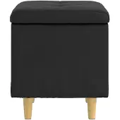 vidaXL Ottoman met opbergruimte, zwart, 40 x 40 x 45 cm, kunstleer