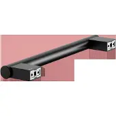 Keuco Handgreep, zwart mat, 35,1 cm lang, belastbaarheid 115 kg, voor badkuip en douche, wandmontage, ook als badgreep, Plan
