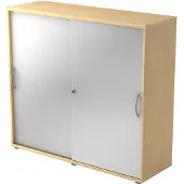 Hjh OFFICE PRO BETA 1753S - Esdoorn/Zilver Hoogte van de map | 3 OH Schuifwandkast Metalen handgreep
