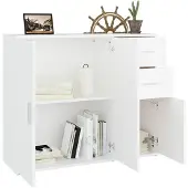 vidaXL Dressoir, wit, 91x29,5x75 cm, houtvezel