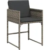 vidaXL 17-delige Tuinset met kussens poly rattan grijs