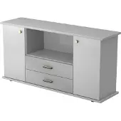 Hjh OFFICE PRO KAPA SB | Dressoir | met deuren + laden - Grijs Sideboard Greeplijst kunststof