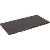 vidaXL Wastafelblad 120x60x(2-4) cm behandeld massief hout donkerbruin