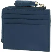 Coccinelle Leren kaarthoes Tassel Credit Card Holder Deep Blue blauw