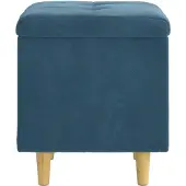 vidaXL Ottoman met opslag Blauw 40 x 40 x 45 cm Fluweel