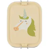 Trixie Brooddoos klein - Mrs. Unicorn- RSV Lunchbox voor kinderen - Makkelijk te openen Broodtrommel - RVS