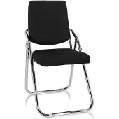 Hjh OFFICE Vergaderstoel / bezoekersstoel ESTO PU Stof zwart