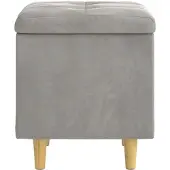 vidaXL Ottoman met opbergruimte, lichtgrijs, 40 x 40 x 45 cm, fluweel