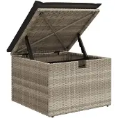 vidaXL 8-delige tuinmeubelset met kussens, lichtgrijs, polyrotan