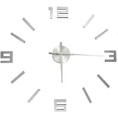 vidaXL 3D-wandklok modern XXL 100 cm zilverkleurig