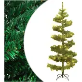 vidaXL Kunstkerstboom met verlichting en standaard 180 cm PVC groen