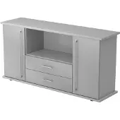Hjh OFFICE PRO KAPA SB | Dressoir | met deuren + laden - Grijs/Zilver Sideboard Rail handvat (kunststof)