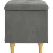 vidaXL Ottoman met opbergruimte, donkergrijs, 40 x 40 x 45 cm, fluweel