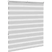 vidaXL Dubbele rolgordijn, lichtgrijs, 130x150 cm, stofbreedte 125,9 cm, polyester