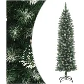 vidaXL Kunstkerstboom smal met standaard 210 cm PVC