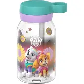 Mepal Drinkfles met rietje Campus - 450 ml - Waterfles kinderen - Lekdicht - Hygiënische draaideksel - Paw Patrol Girls