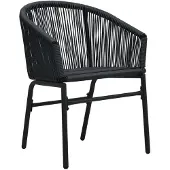 vidaXL 3-delige Bistroset met kussens PE-rattan zwart