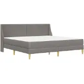 vidaXL Bedframe met matras Taupe 200 x 200 cm Polyester