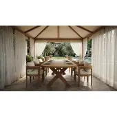 AEA Moderner Brauner Esstisch Exklusiver Gartentisch Luxus Holztische