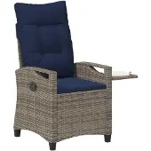 vidaXL Ligstoel voor Tuin 56 x 60 x 112 cm staal