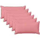 vidaXL Kussen met kussen HOUTEN 6 st Roze Faux Linnen