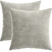 vidaXL Kussensloop 2 st HEERLEN Lichtgrijs 35 x 35 cm Chenille Stof