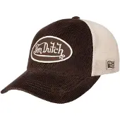 Von Dutch Pet 'Gorra marron corduroy trucker cap' bruin