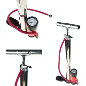Martom TG63646: Staande pomp met manometer, voetbediend, voor auto's, metalen