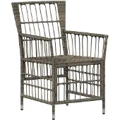 vidaXL Tuinstoelen 2 st Grijs PE rattan, Staal en Polyester Stof