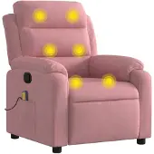 Syfax Massagestoel verstelbaar fluweel roze